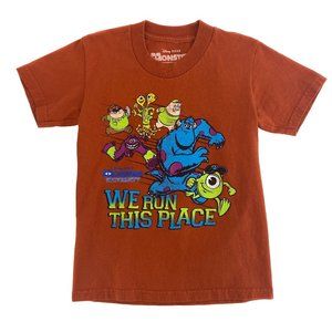DISNEY • PIXAR Monsters University "We Run This Place" Orange T-Shirt Size 5/6